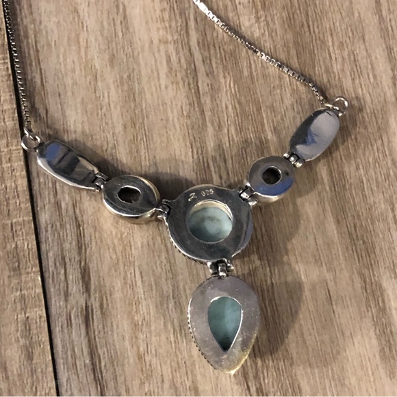 Larimar Sterling Vintage Necklace - Picture 3 of 10